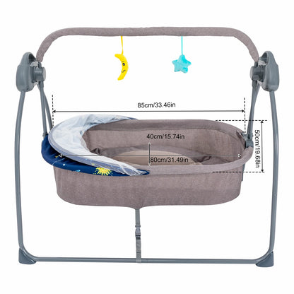 Baby Cradle, 5 Speeds Swing with Remote Control for 0-18 Months Newborn Babies