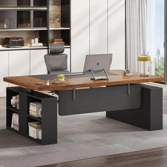 Adjustable Standing Executive Desk with Storage & Power Outlets