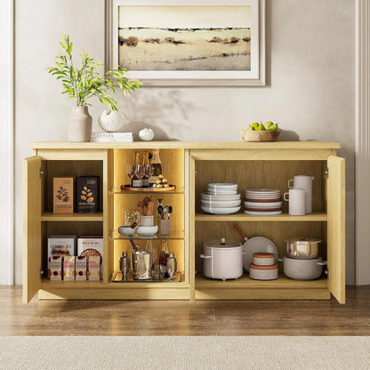 Sideboard Buffet Cabinet with Storage & LED Lights