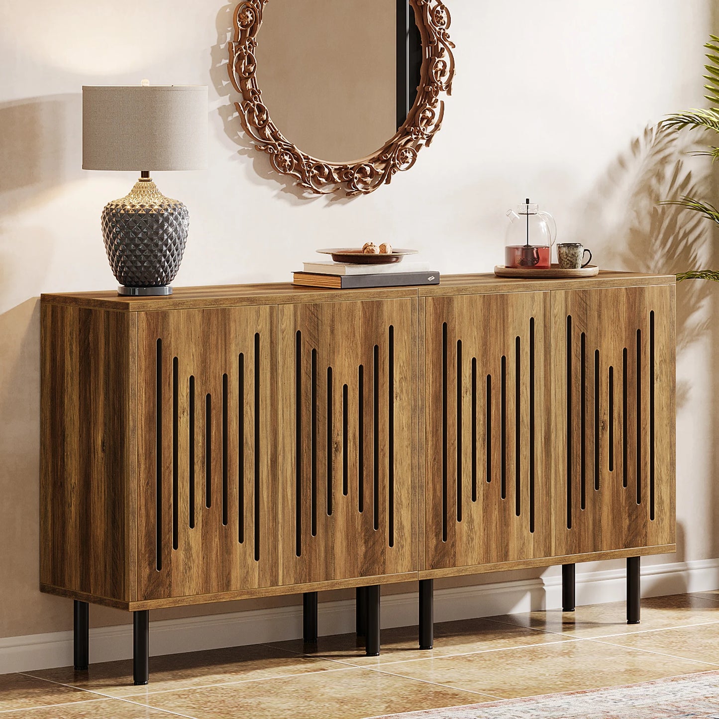 59" Farmhouse Buffet Sideboard Cabinet with Doors