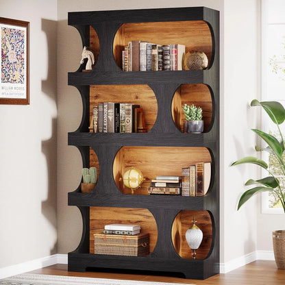 Modern 4-Tier Asymmetrical Bookshelf