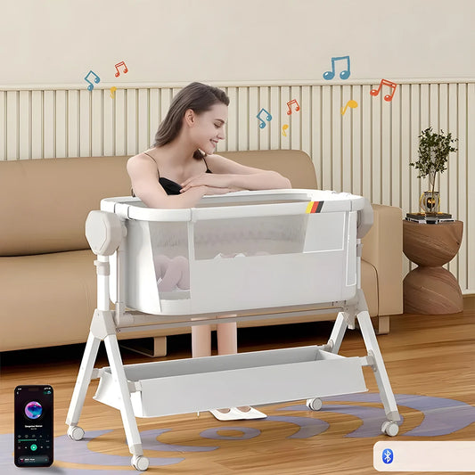Automatic Rocking Bassinet with Music and Soft Mattress