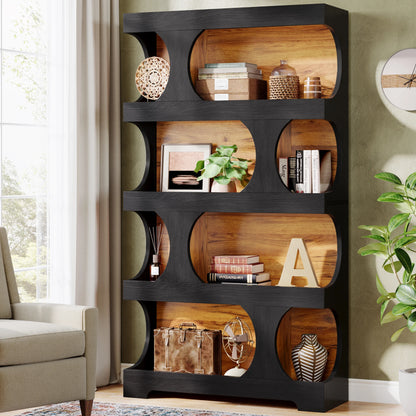 4-Tier Wood Decorative Display & Storage Shelves