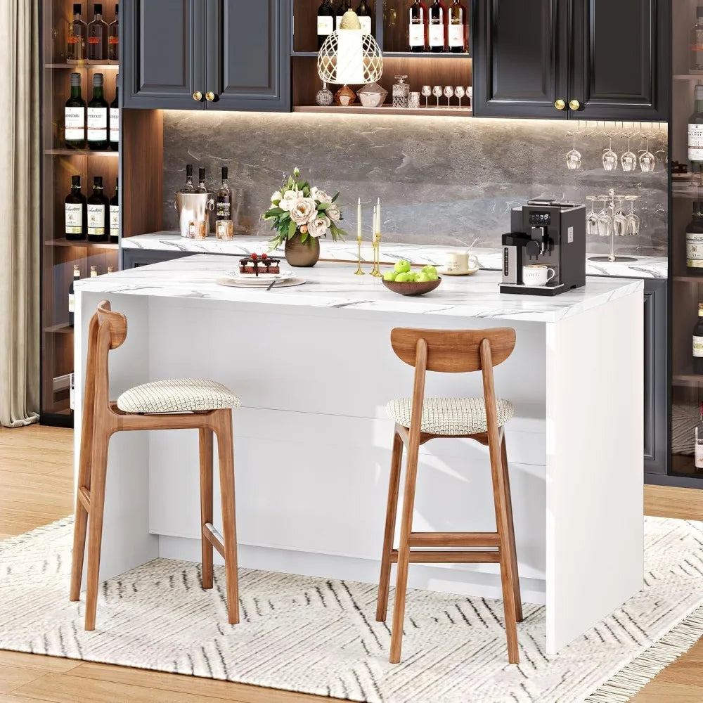 Kitchen Island with 2 Storage Drawers & Adjustable Shelves