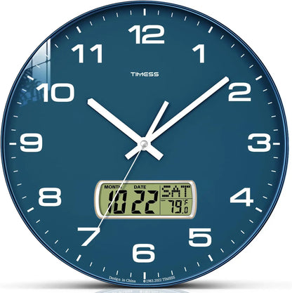 Wall Clock with Calendar & Fahrenheit Temperature Display