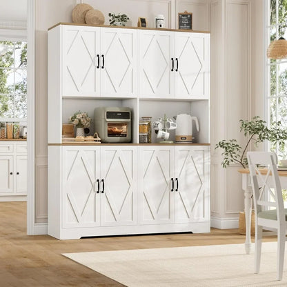 Storage Hutch with Microwave Stands Coffee Bar Station
