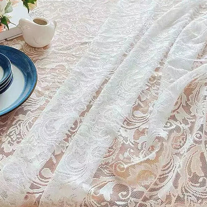 Romantic, Elegant White Lace Rectangular Tablecloth