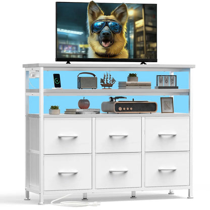 Wood Top TV Media Console Table Cabinet, Holds Up to 45" TV