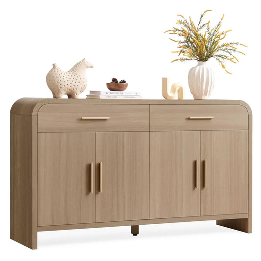 59.7'' Modern Curved Console Cabinet with Drawers