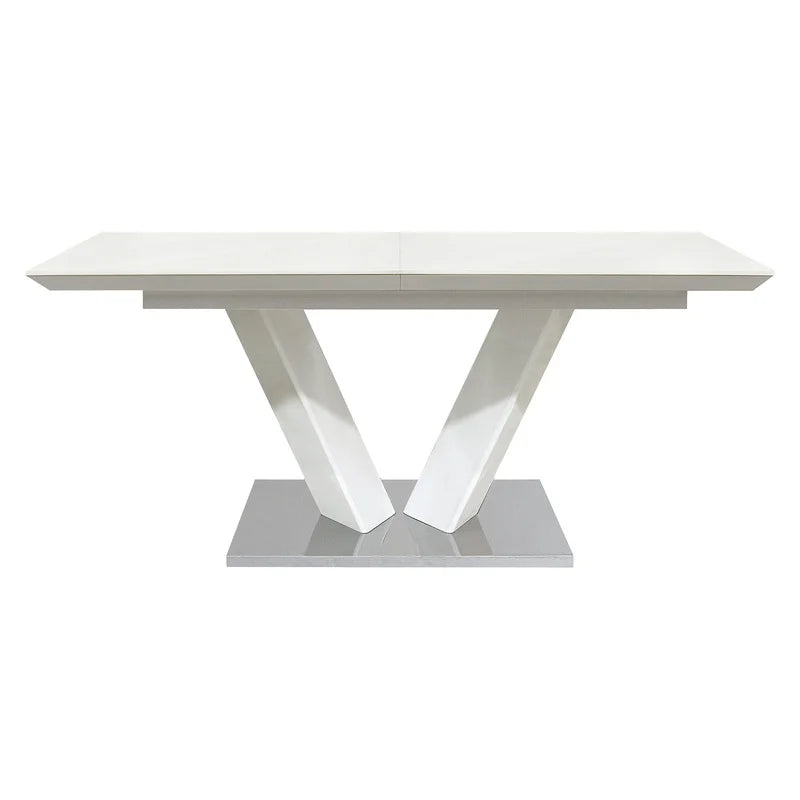 White High Gloss 7-Piece Dining Set with Extendable Table