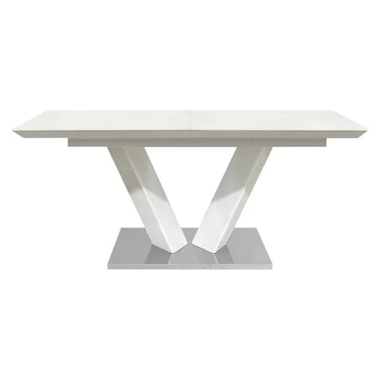White High Gloss 7-Piece Dining Set with Extendable Table
