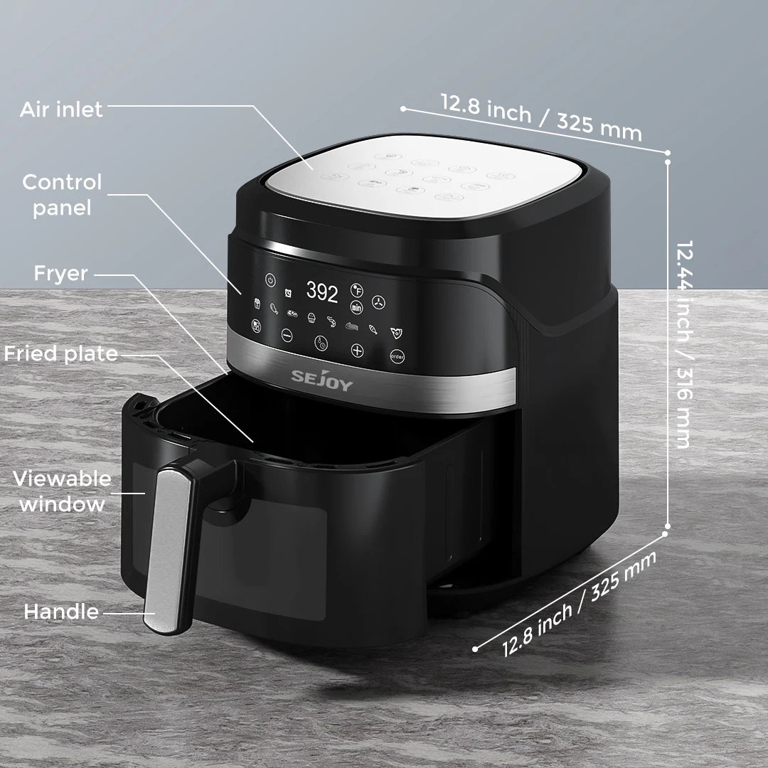 6 Qt 8-in-1 Air Fryer with Premium Ceramic Coating