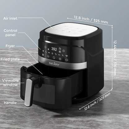 6 Qt 8-in-1 Air Fryer with Premium Ceramic Coating