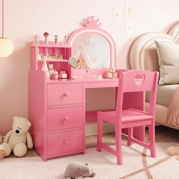 2 in 1 Princess Makeup Vanity Desk & Chair
