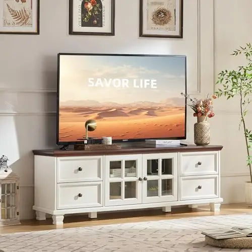 4-Piece Farmhouse TV Stand and Coffee Table Set