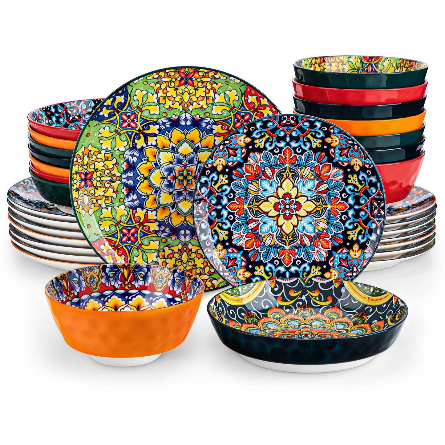 Stoneware- Bohemian Style Dinnerware Set