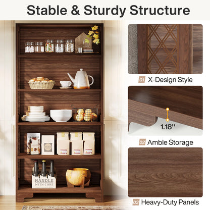 6-Tier 5 Shelf Display Storage Bookshelf