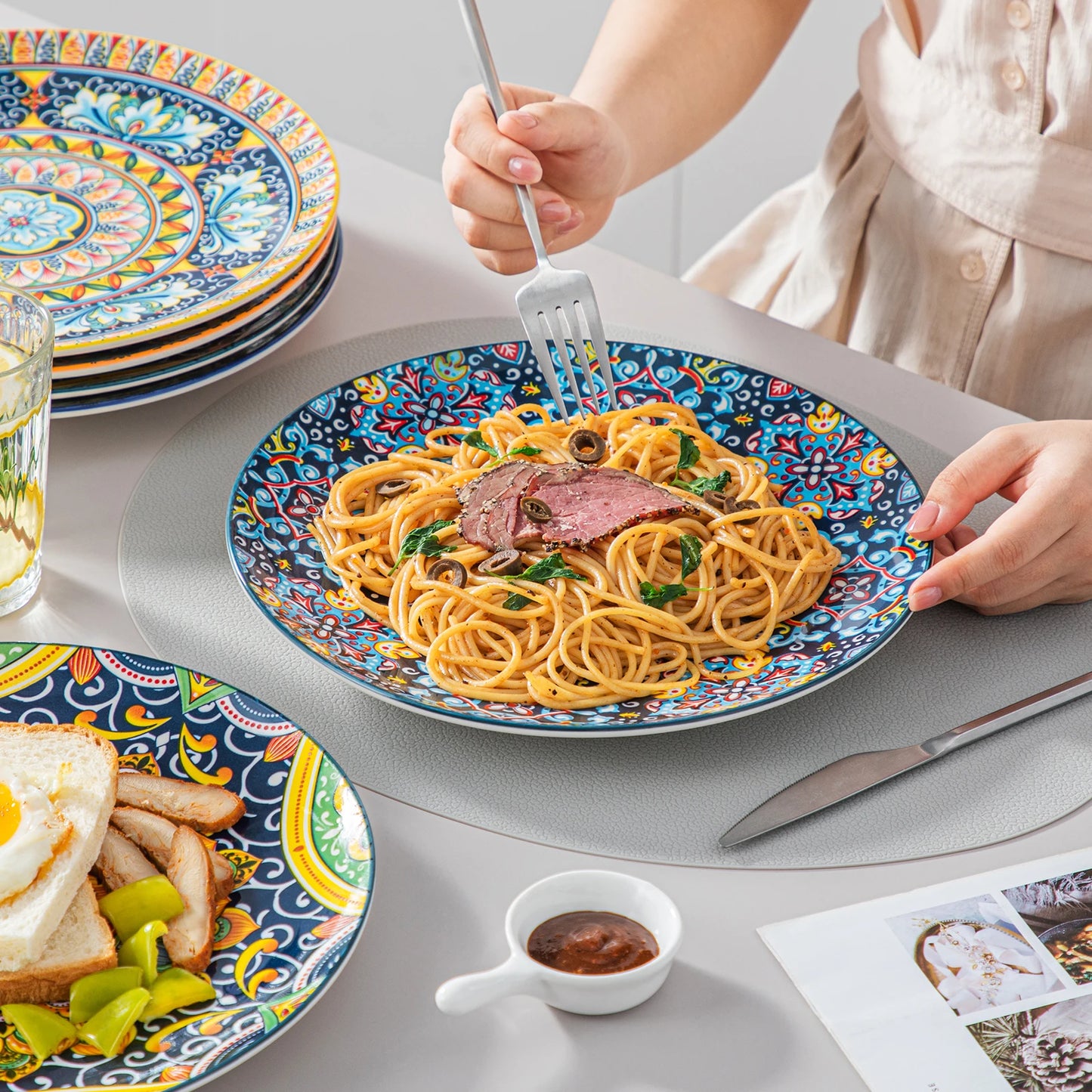 Stoneware- Bohemian Style Dinnerware Set