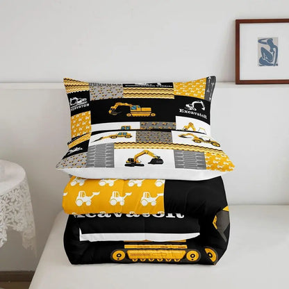 Construction Vehicles Comforter Set for Kids