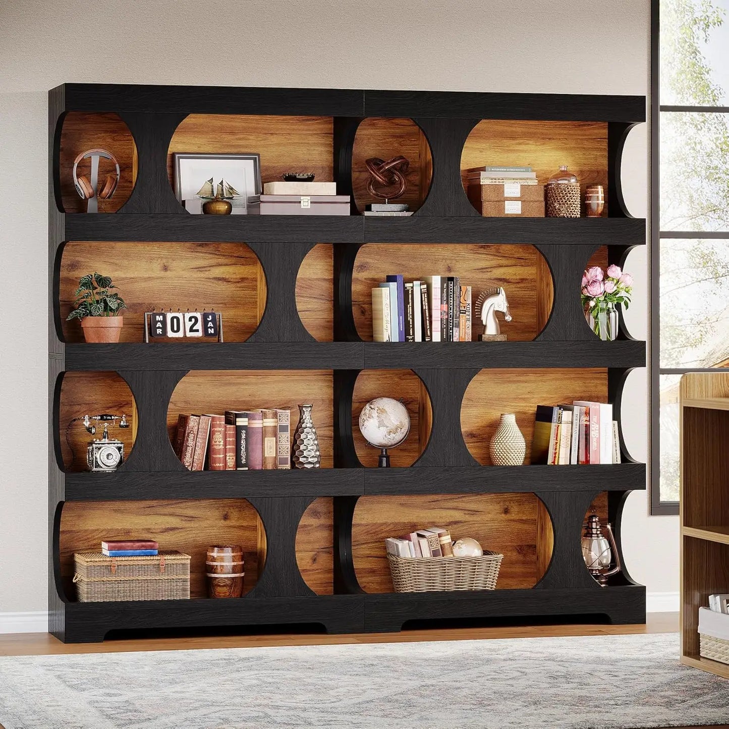 Modern 4-Tier Asymmetrical Bookshelf