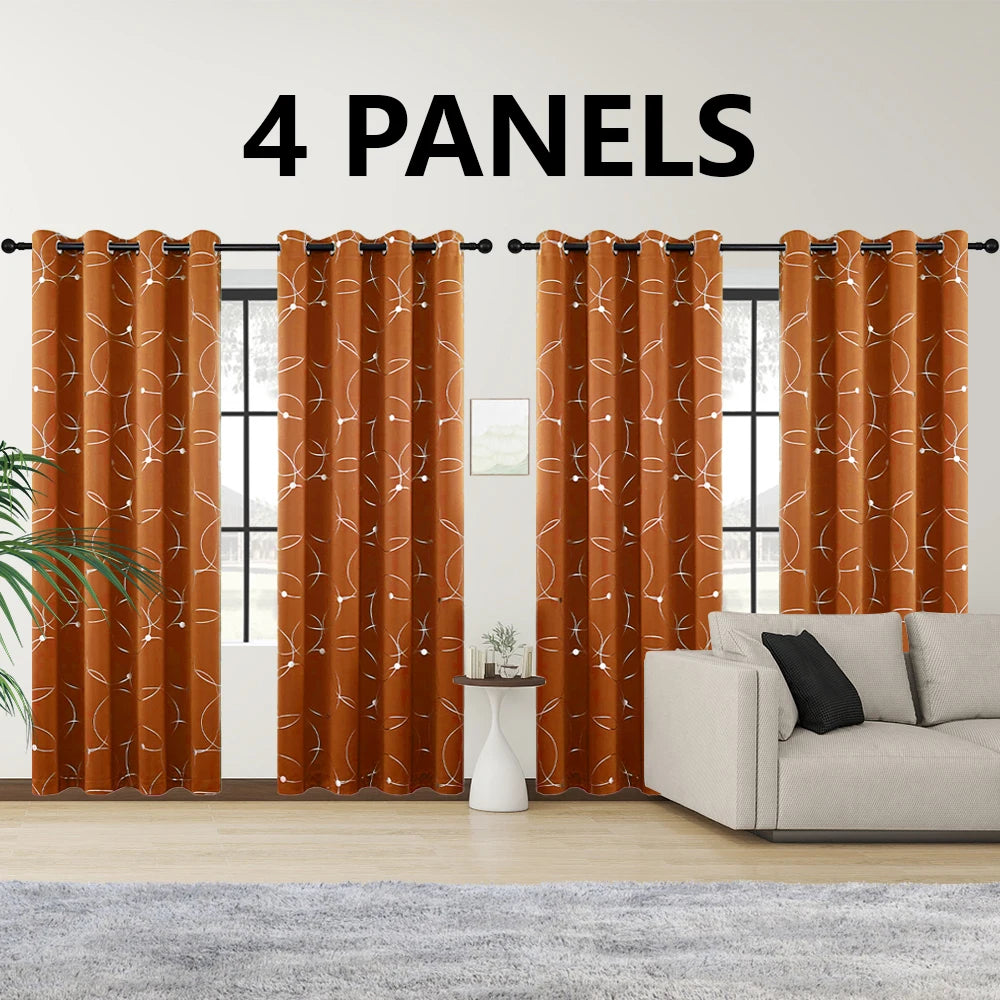 4PCS Blackout Curtains are Thermal Insulated