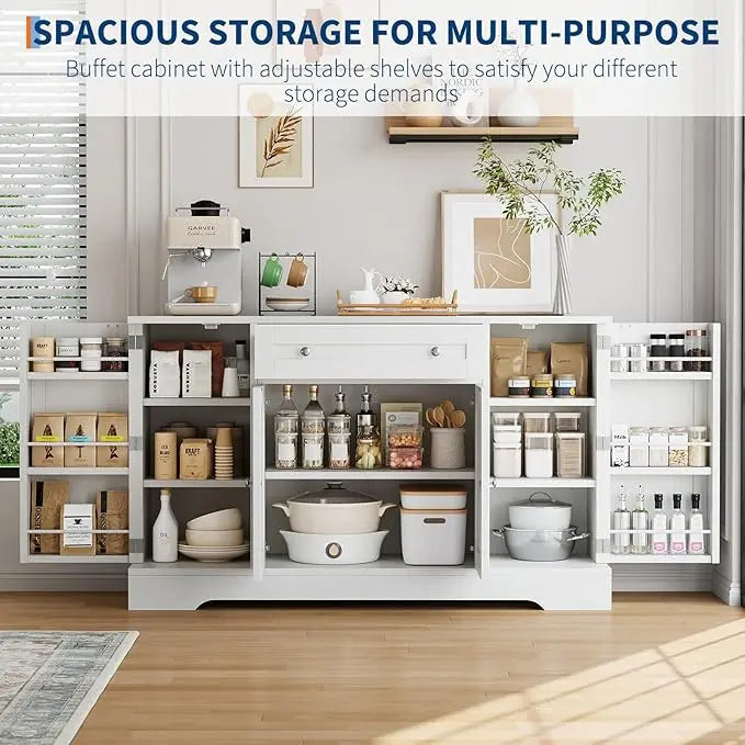 Modern Wood Sideboard/Buffet Cabinet with Drawer & Doors