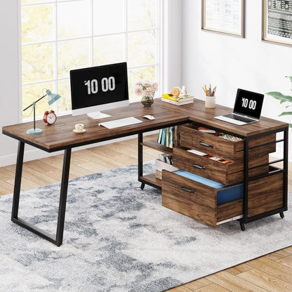 L-Shaped Computer Desk for Home Office