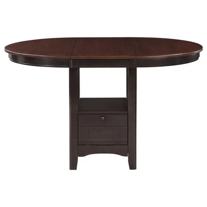 5 Piece Counter Height Dining Set w/ Storage & 4 Upholstered Chairs
