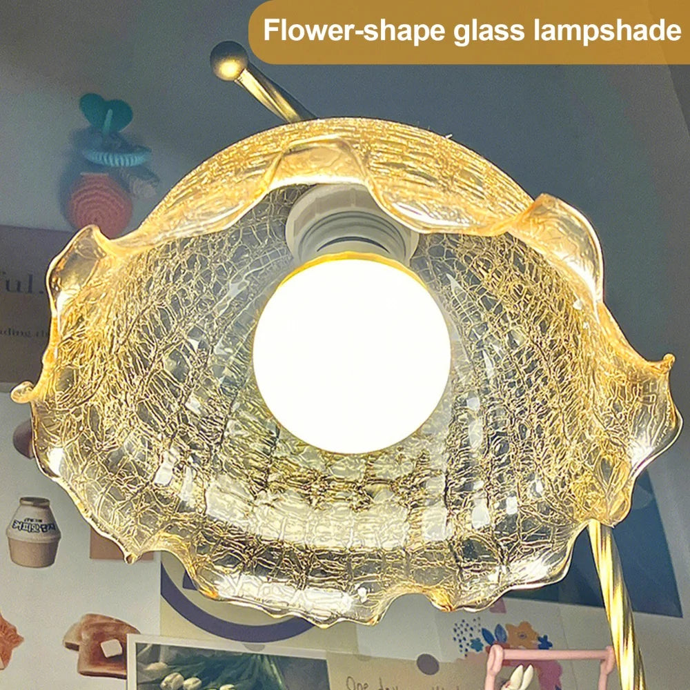 Modern Glass Flower Desk Lamp