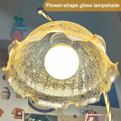 Modern Glass Flower Desk Lamp