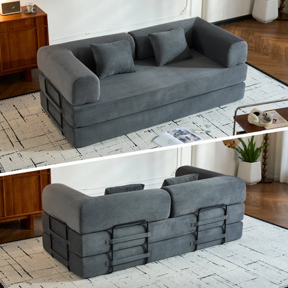 Oversized Corduroy Futon Floor Couch for Small Spaces