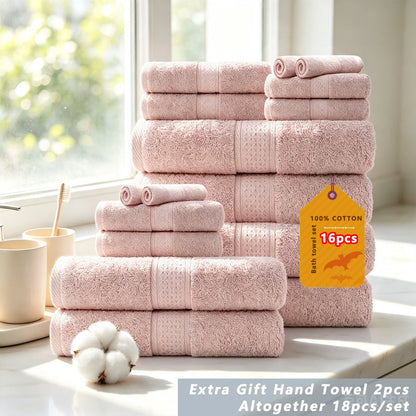 20/16/10pcs Cotton Soft Bath Towel Set for Bathroom