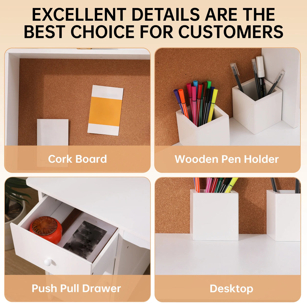 Kids Study Desk & Chair Set with Storage