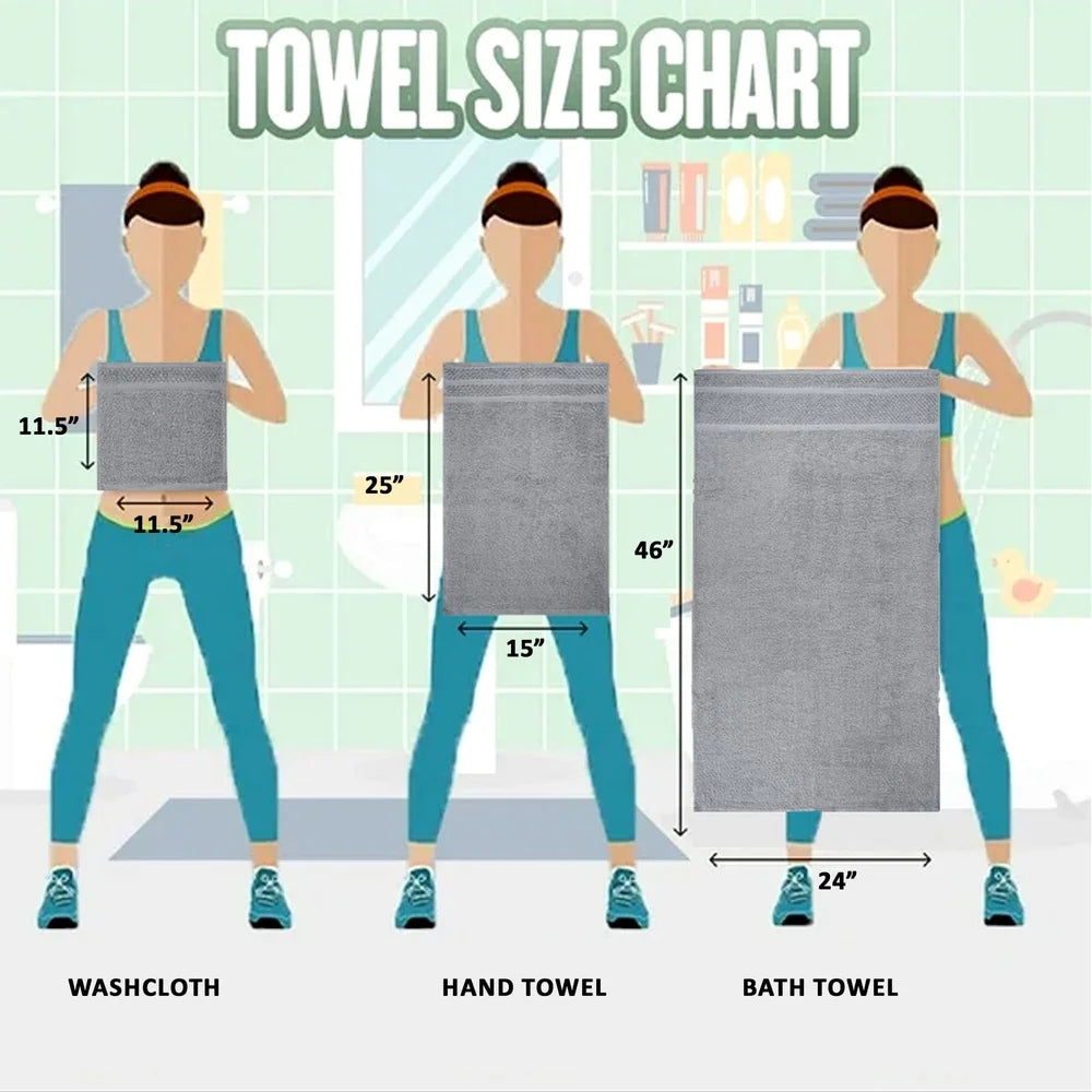 10 Piece Cotton Towel Set, Soft Absorbent & Quick Dry