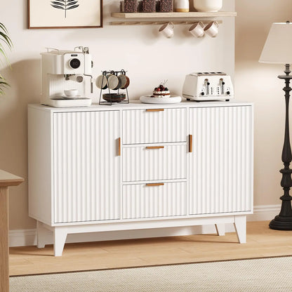 47.2" Fluted Buffet Cabinet With 3 Drawers & 2 Doors