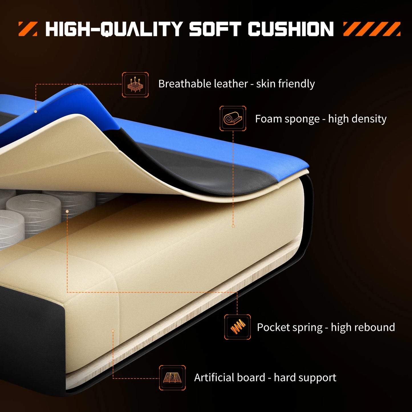 Ergonomic Racing Gaming Chair with Headrest and Lumbar Support