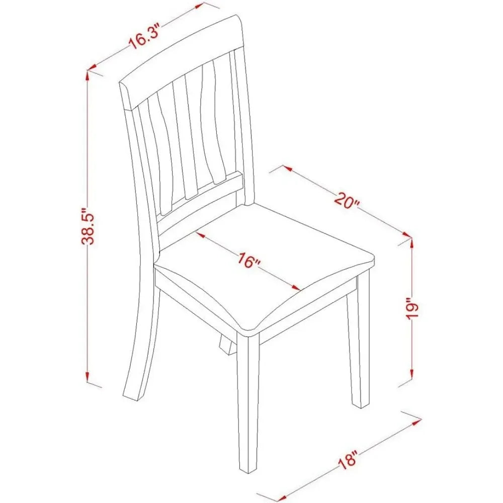 5-Pcs Dining Room Furniture Set with Upholstered Chairs