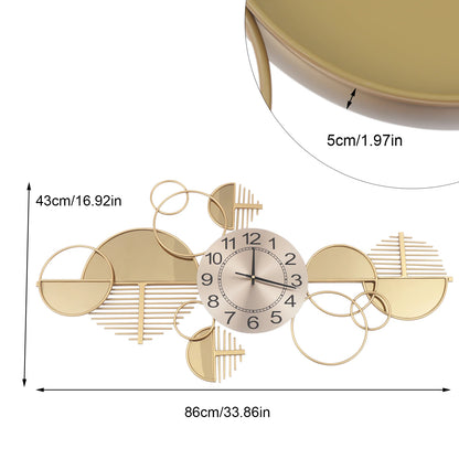 Creative Modern Metal Wall Clock, Gold