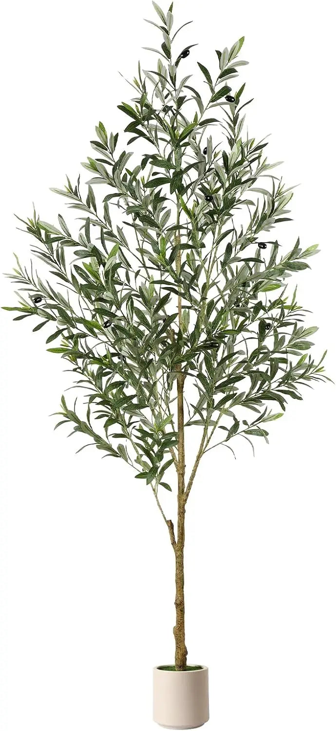 6FT Artificial Olive Tree with Lifelike Trunk and Fruits