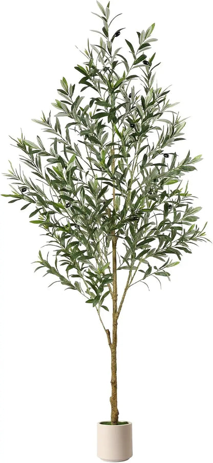 6FT Artificial Olive Tree with Lifelike Trunk and Fruits