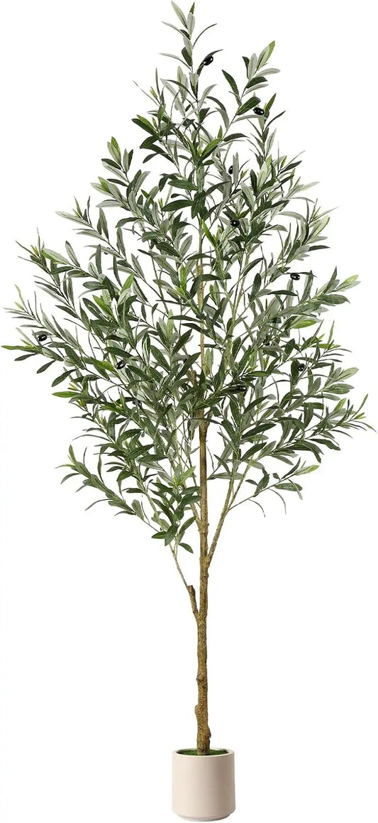 6FT Artificial Olive Tree with Lifelike Trunk and Fruits