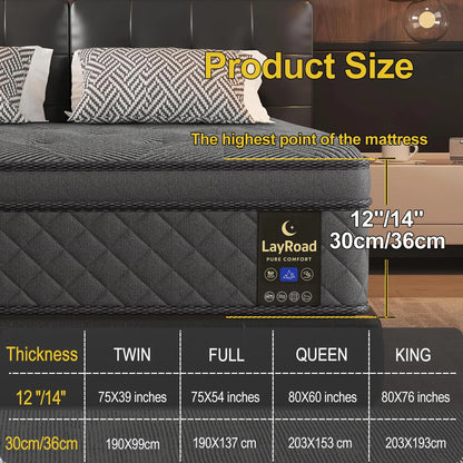 12–14 Inch Memory Foam Mattress, Medium Firmness