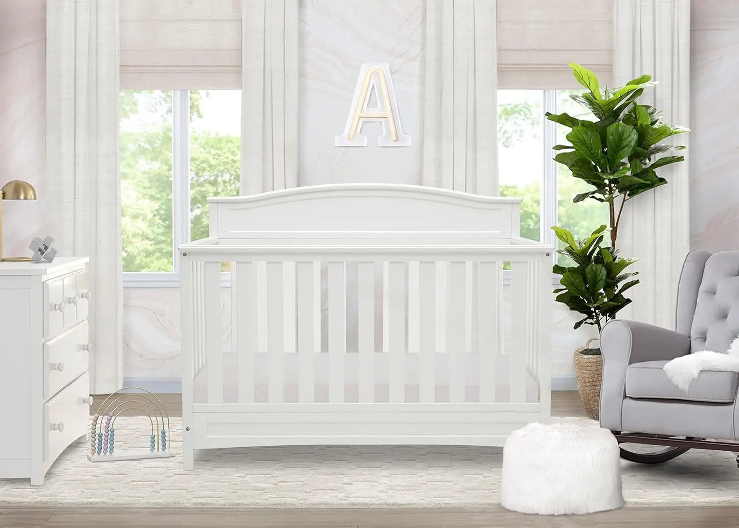 4-in-1 Convertible Baby Crib with Greenguard Gold Certification