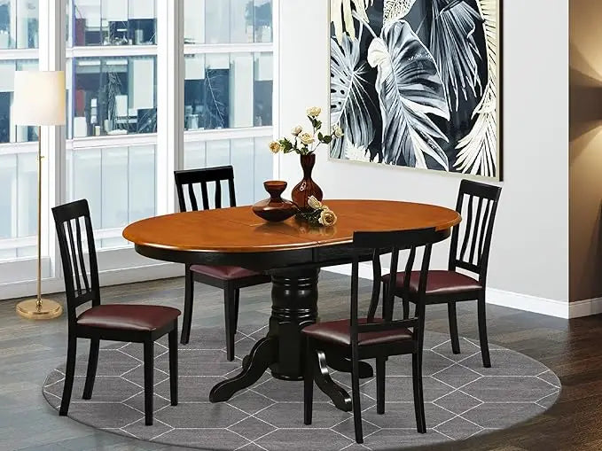 5-Pcs Dining Room Furniture Set with Upholstered Chairs
