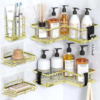 5-Pack Rustproof Shower Organizer Corner with Soap Holder