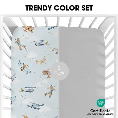 2-Pack Super Soft Baby Bedding for Crib or Toddler Mattress