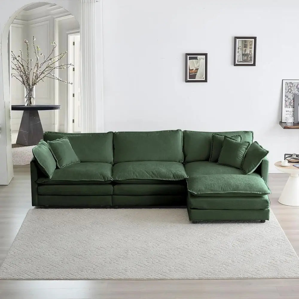 3-Piece Luxury Sofa Set with Removable Ottoman