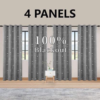 4PCS Blackout Curtains are Thermal Insulated
