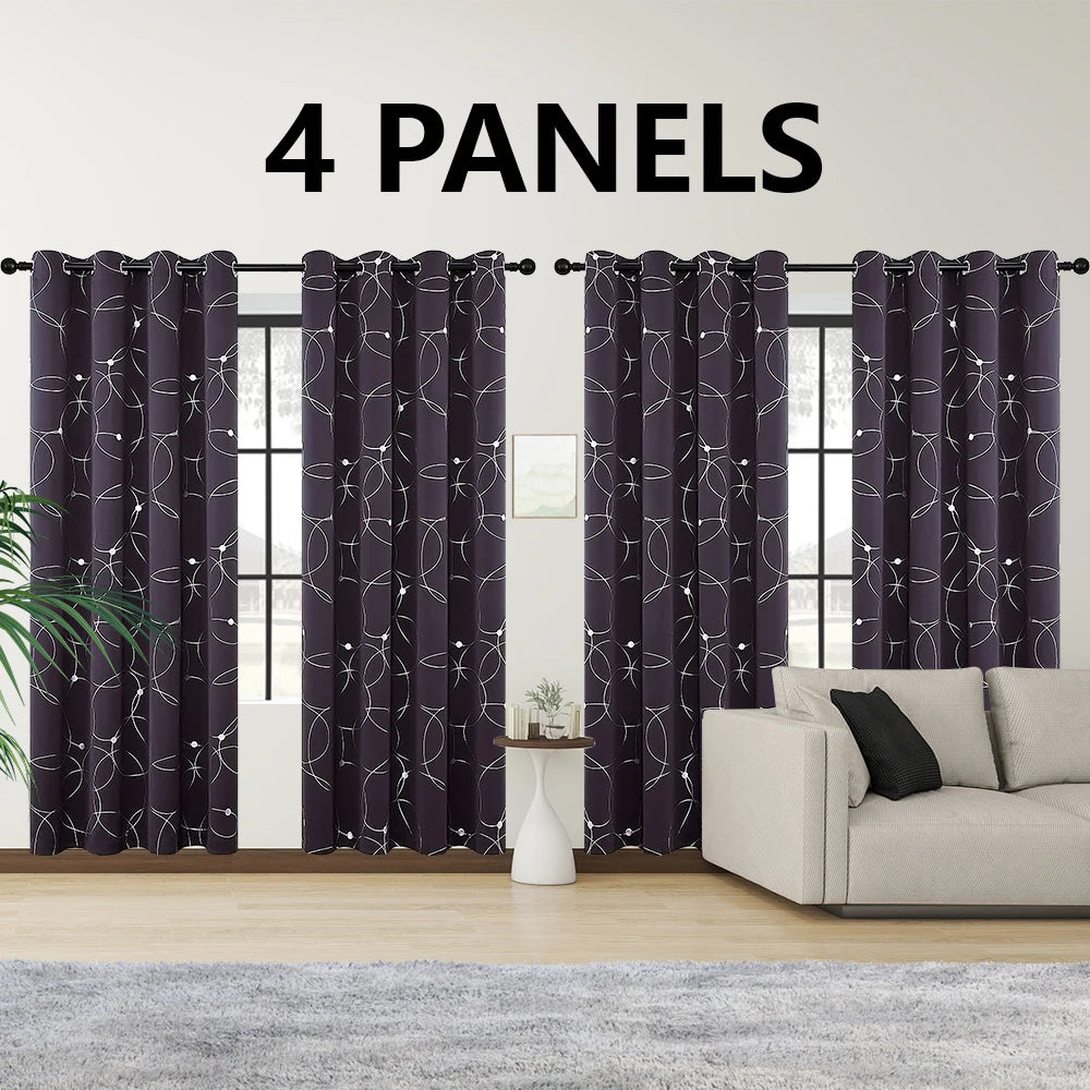 4PCS Blackout Curtains are Thermal Insulated