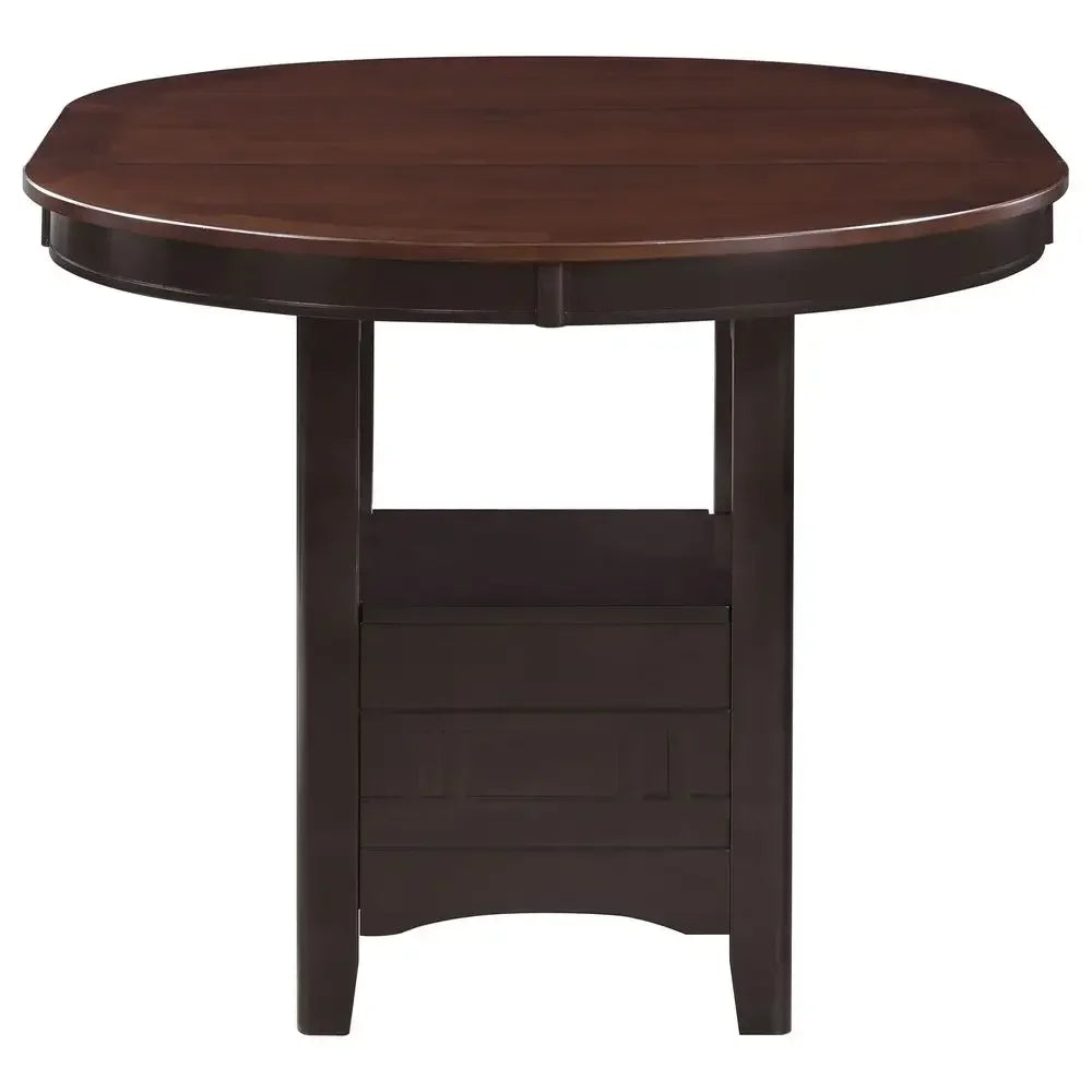 5 Piece Counter Height Dining Set w/ Storage & 4 Upholstered Chairs